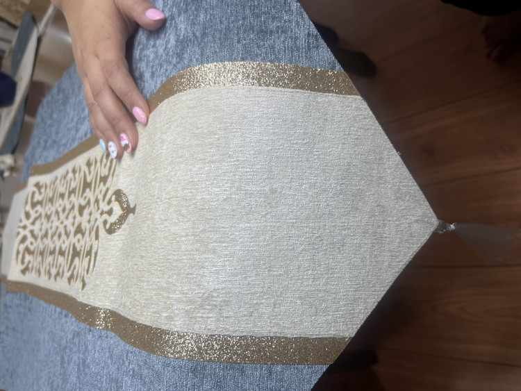 رومیزی مخمل رزین 3 تکه رنگ طوسی