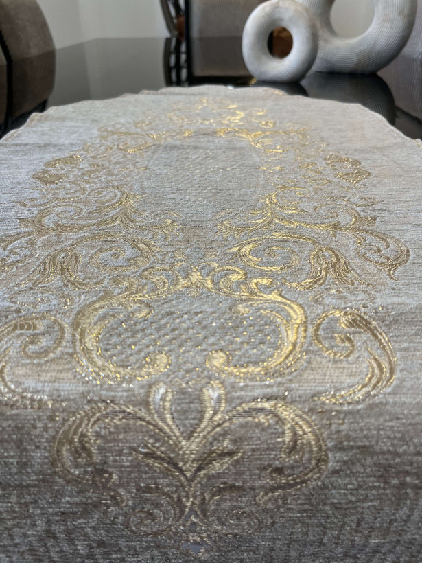 رومیزی مخمل 4 تیکه مدل رزا
