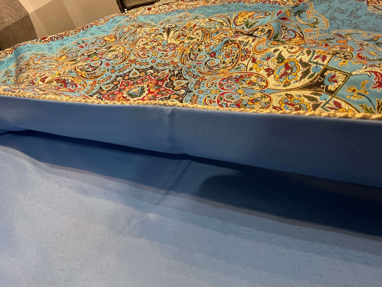 رومیزی مربع رنگین کمان رنگ آبی