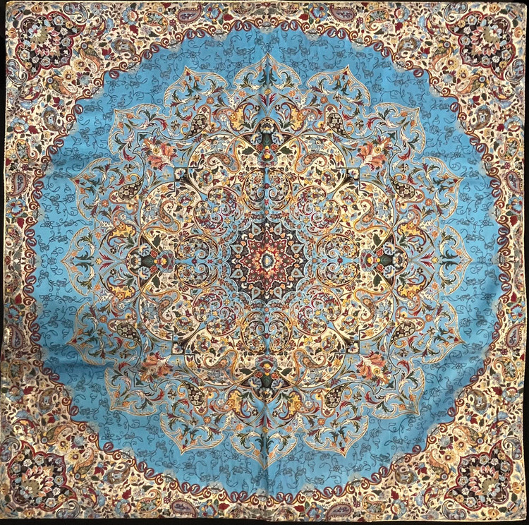 رومیزی مربع رنگین کمان رنگ آبی