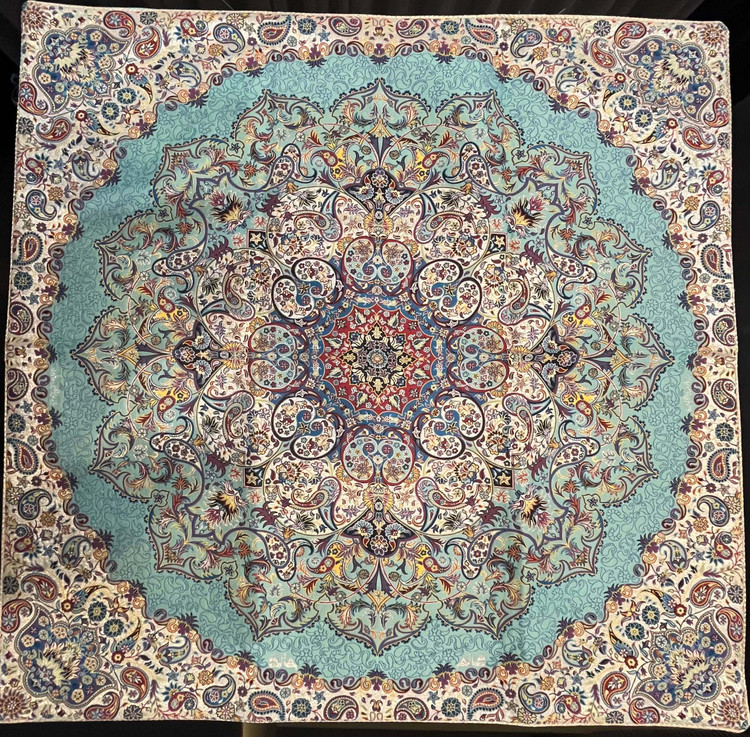 رومیزی مربع رنگین کمان رنگ سبز
