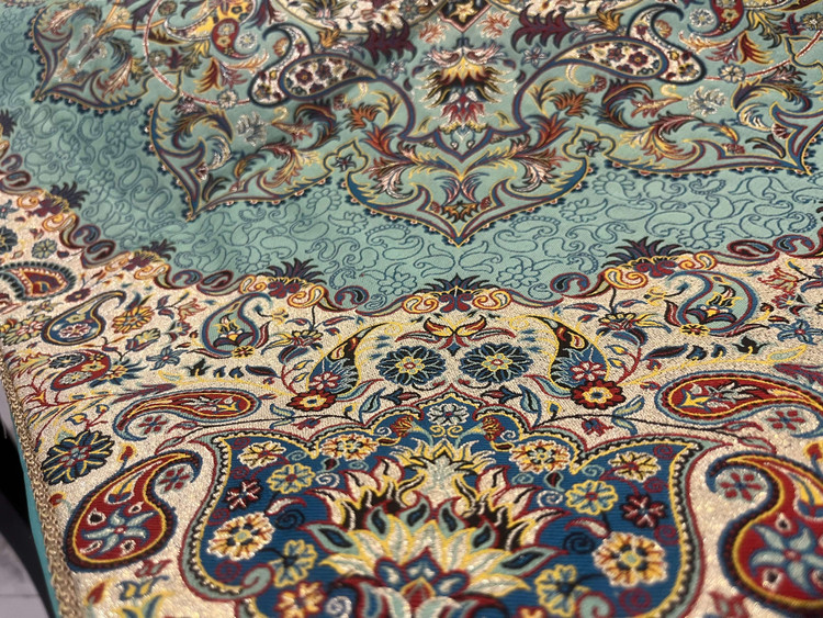 رومیزی مربع رنگین کمان رنگ سبز
