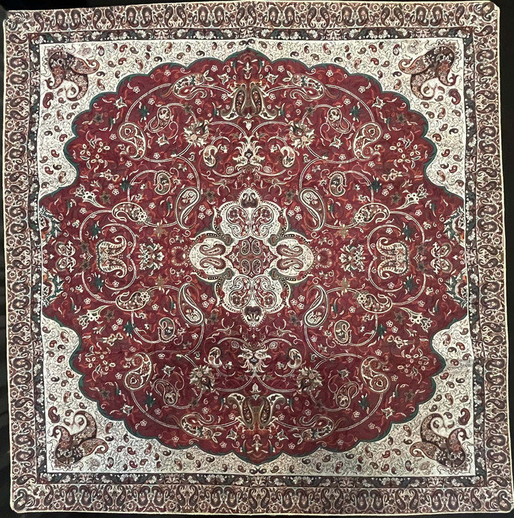 رومیزی مربع ترمه رنگ قرمز