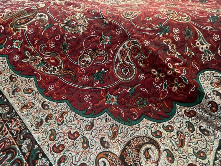 رومیزی مربع ترمه رنگ قرمز