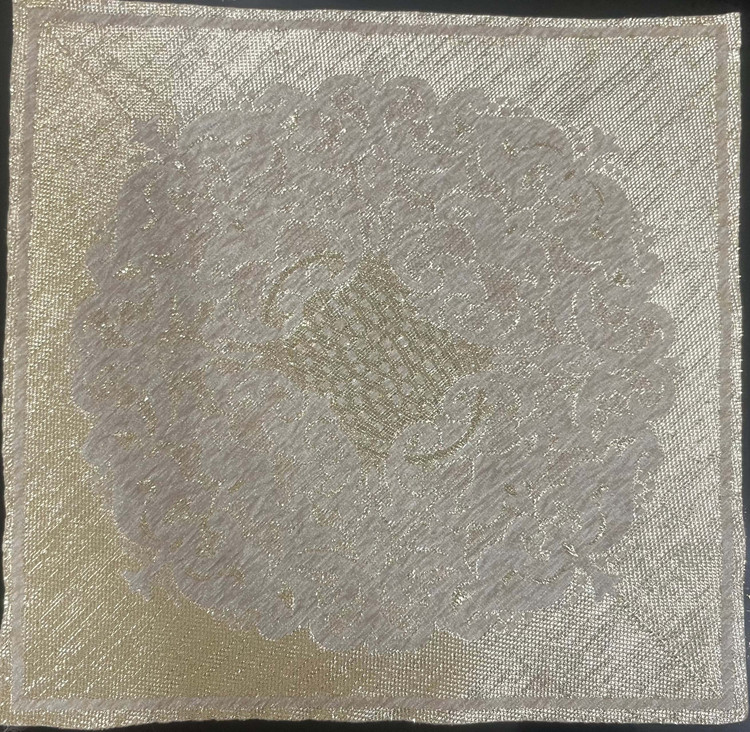رومیزی عسلی مخمل زرکوب
