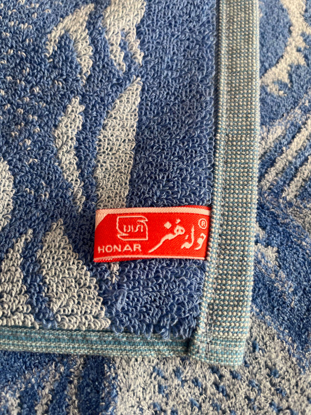 حوله دست و صورت هنر تبریز طرح چهارگل آبی