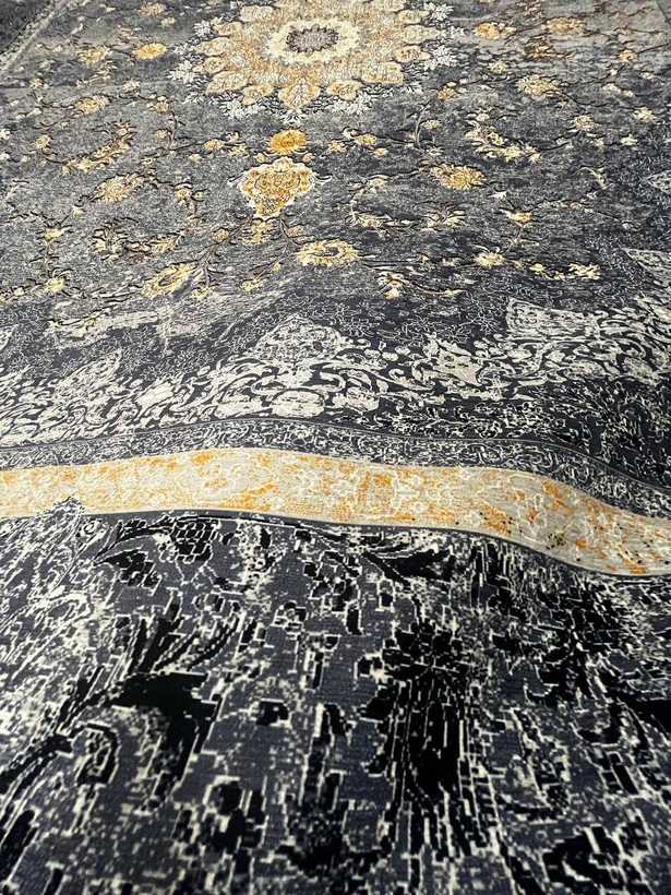 زیرسفره ای عروس جنس مخمل رنگ مشکی - خاکستری