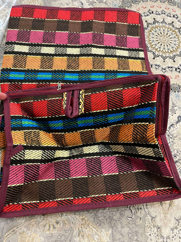 ساک و باکس زیپ دار جاجیمی لباس چهارخونه سایز 2