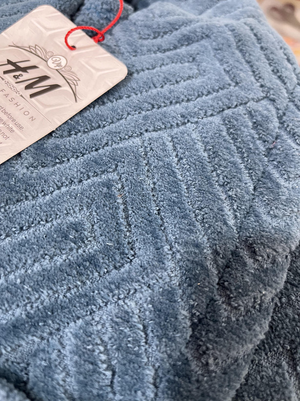 حوله تن پوش تک گِرَم بالا H&M رنگ طوسی آبی